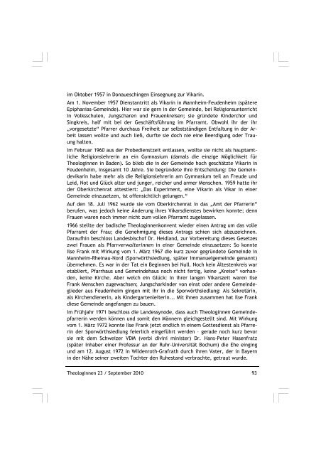 Theologinnen 23 - Konvent evangelischer Theologinnen