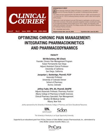 optimizing chronic pain management: integrating ... - Dr. Jeffrey Fudin