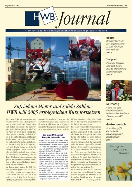 PDF HWB-Journal MÃƒÂ¤rz 2005 - h e n n i g s d o r f . d e