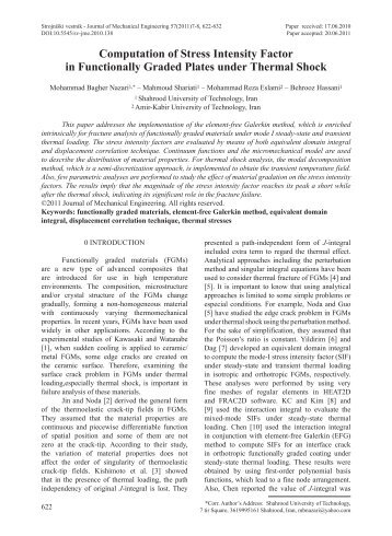 Computation of Stress Intensity Factor in Functionally Graded Plates ...