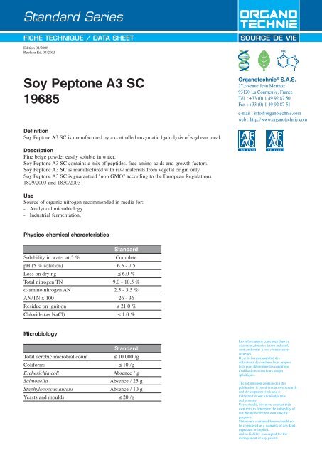 Standard Series Soy Peptone A3 SC 19685 - TekniScience.com