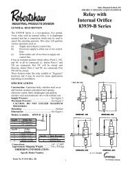 Relay with Internal Orifice 83939-B Series - Robertshaw Industrial ...