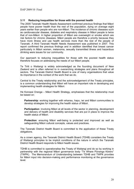 DAP 2009/10 Final 1 - Taranaki District Health Board