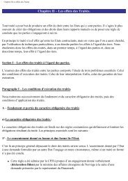 Chapitre II Les effets des Traites - UniversitÃ© Lille 2 Droit et SantÃ©