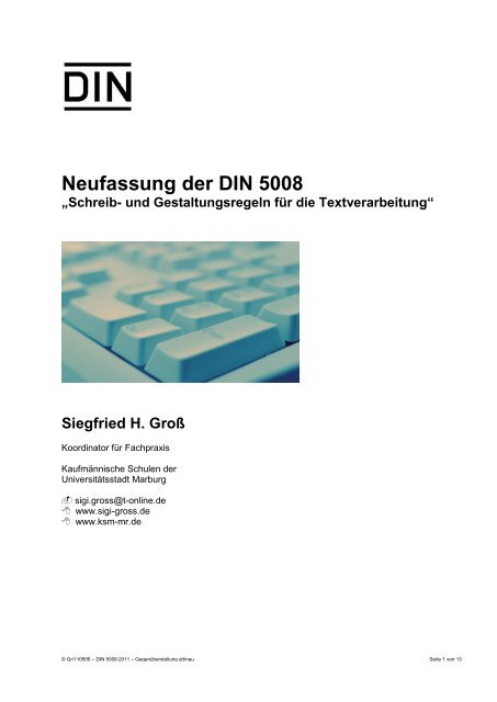 +++ Neufassung DIN 5008:2011