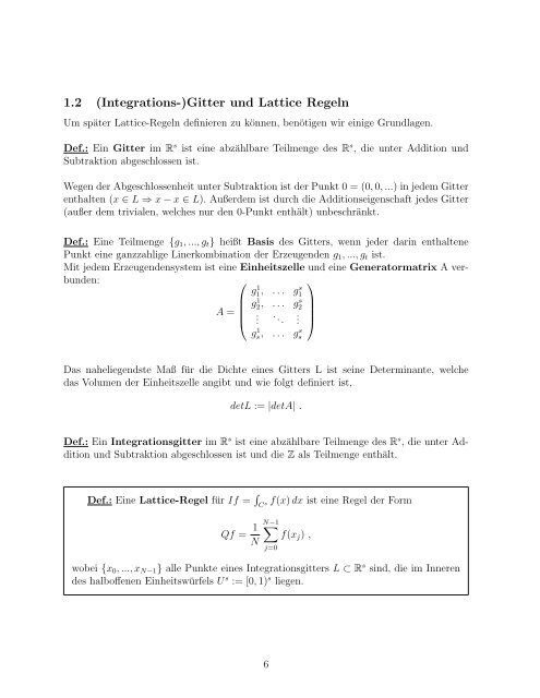 Lattice-Regeln zur Bewertung pfadabhÃ¤ngiger ... - G-CSC Home