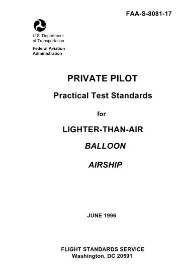 Private Pilot Practical Test Standards for Lighter-Than-Air - FAA