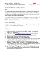 External Applied Research Proposal Form - St. Lawrence College