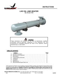 LHO OIL LINE HEATER - Hauck Manufacturing Company