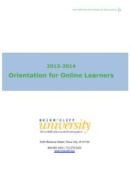 Orientation for Online Learners - Briar Cliff University