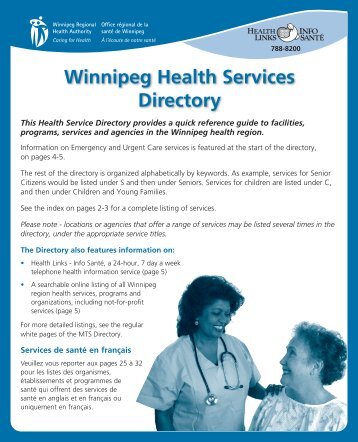 health services directory - Winnipeg Regional Health Authority