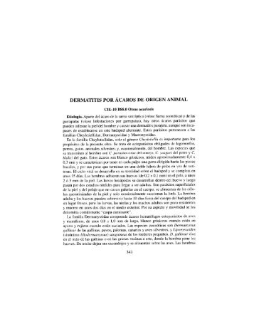 DERMATITIS POR ÁCAROS DE ORIGEN ANIMAL