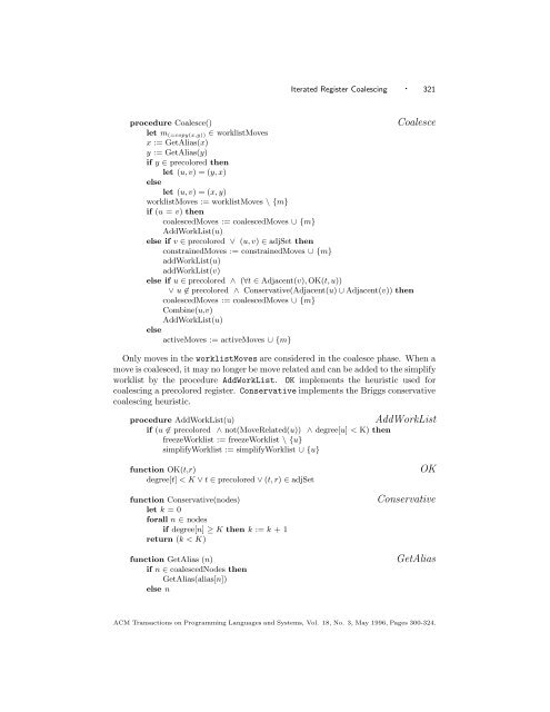 Iterated Register Coalescing - School of Computer Science