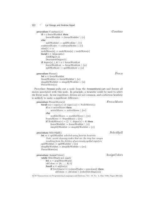 Iterated Register Coalescing - School of Computer Science