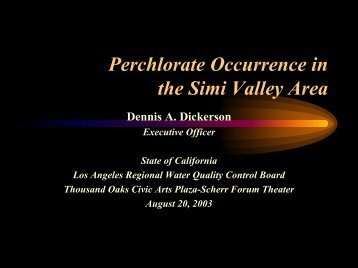 Perchlorate Occurrence in the Simi Valley Area - EnviroReporter.com