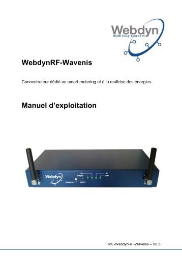 WebdynRF-Wavenis Manuel d'exploitation
