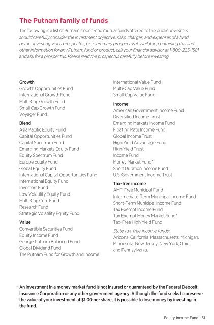 Equity Income Fund Annual Report - Putnam Investments