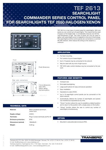 Datasheet - Tranberg