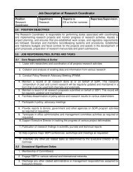 Job Description of Research Coordinator - SDPI