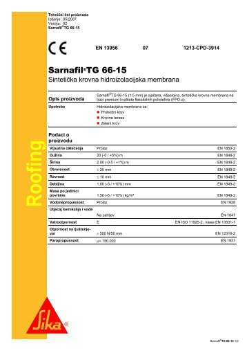 Sarnafil TG 66-15 - Sika Croatia