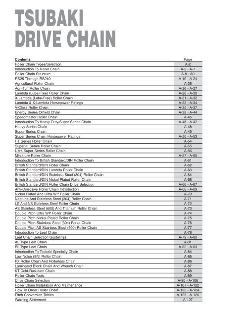 Roller Chain - Tsubaki