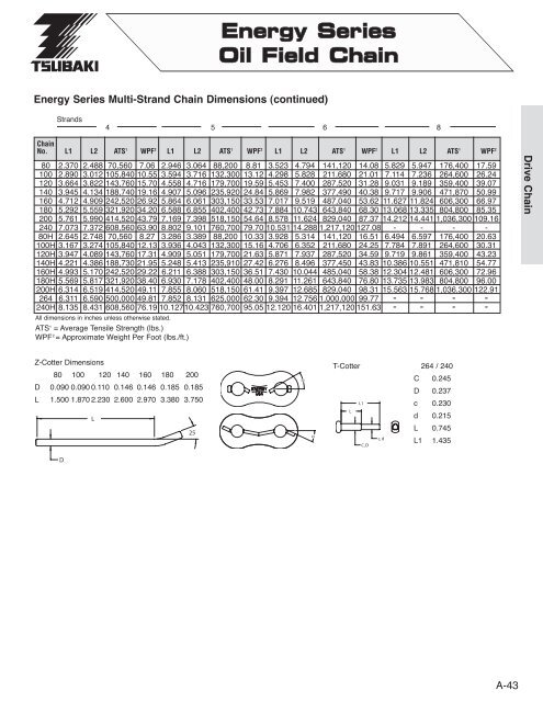 Roller Chain - Tsubaki