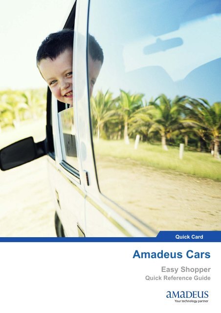 Amadeus Cars Easy Shopper Quick Reference Guide