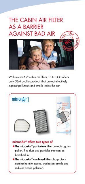 Flyer cabin air filter - Corteco