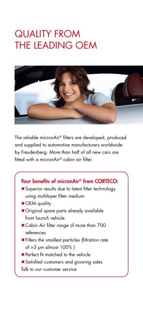 Flyer cabin air filter - Corteco