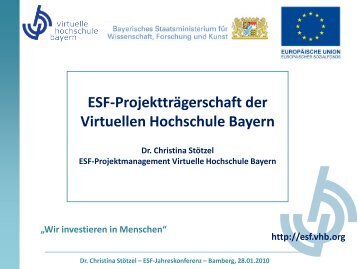 ESF-Projektträgerschaft der vhb (C. Stötzel) (pdf - 1.2 MB) - Virtuelle ...