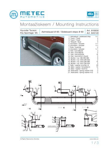 MontaaÅ¾iskeem / Mounting Instructions