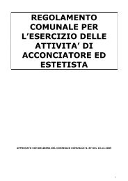 regolamento comunale per l'esercizio delle attivita' di acconciatore ...