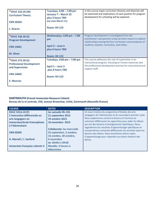 Fall / Winter 2013-2014 Calendar - St. Francis Xavier University