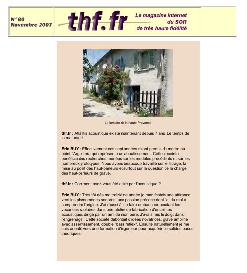 thf.fr , le magazine du son de trÃ¨s haute fidÃ©litÃ©