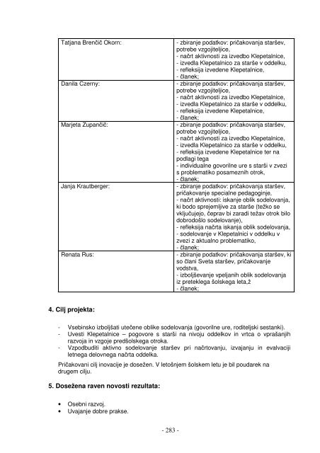 Zbirnik vmesnih poroÄil 2007/08 - Zavod RS za Å¡olstvo