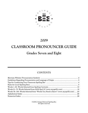 CLASSROOM PRONOUNCER GUIDE