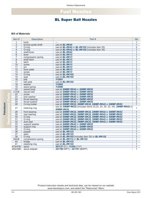 Dixon Bayco 2012 - national petroleum equipment