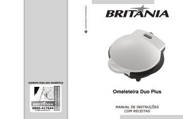 476 05 00 Rev1 Folheto de Instruções Omeleteira Duo Plus - Britânia