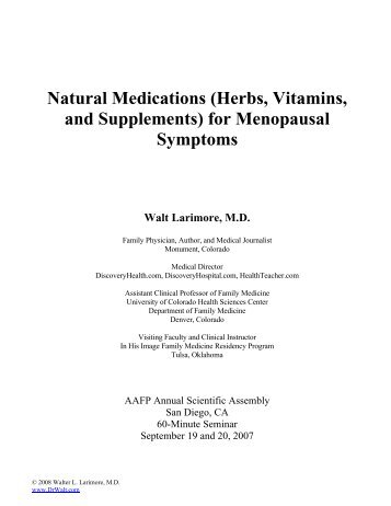 Natural Medications (Herbs, Vitamins, And ... - Dr. Walt Larimore