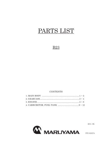 B23 Illustrated Parts List - Maruyama