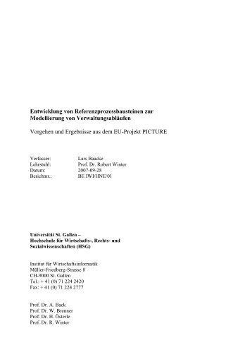 [pdf] arbeitsbericht-picture-wp1.pdf - Alexandria - Universität St.Gallen