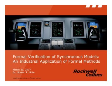 Formal Verification of Synchronous Models: An Industrial Application ...