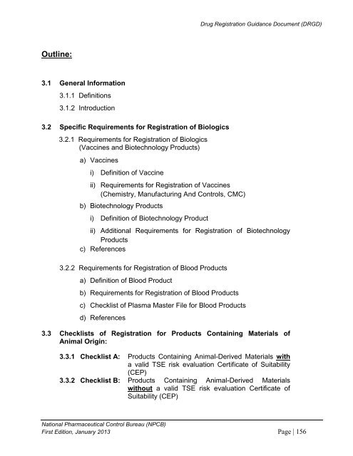 DRUG REGISTRATION GUIDANCE DOCUMENT (DRGD) - BPFK