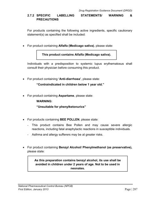 DRUG REGISTRATION GUIDANCE DOCUMENT (DRGD) - BPFK