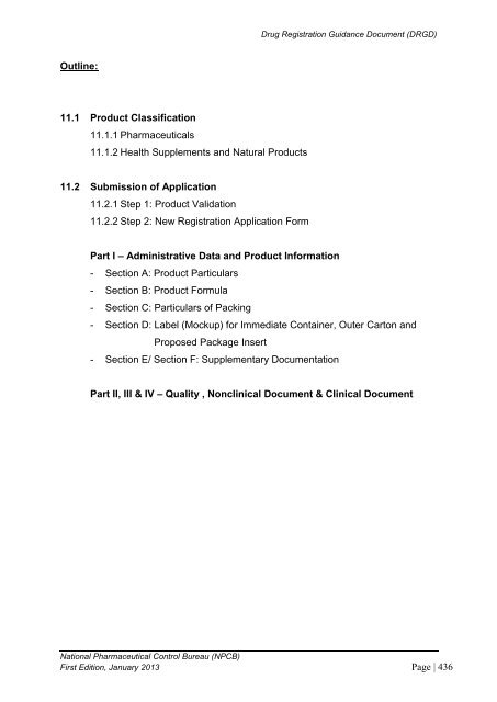 DRUG REGISTRATION GUIDANCE DOCUMENT (DRGD) - BPFK