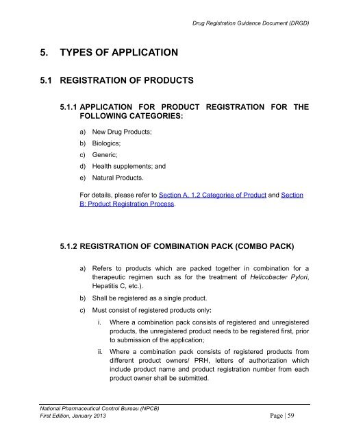 DRUG REGISTRATION GUIDANCE DOCUMENT (DRGD) - BPFK