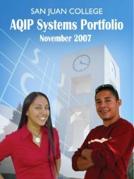AQIP 2007 Systems Portfolio - San Juan College