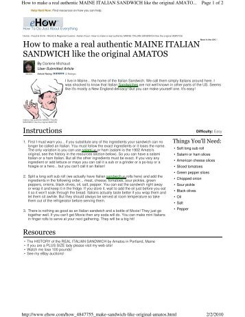 How to make a real authentic MAINE ITALIAN SANDWICH like the ...