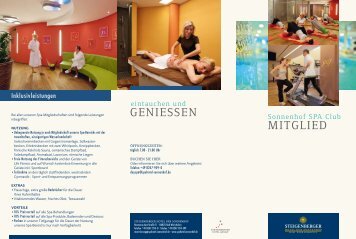 Spa Mitgliedschaft - Steigenberger - Hotel der Sonnenhof