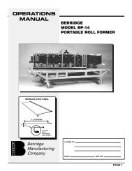 BP-14 Operation Manual - Berridge Manufacturing Co.